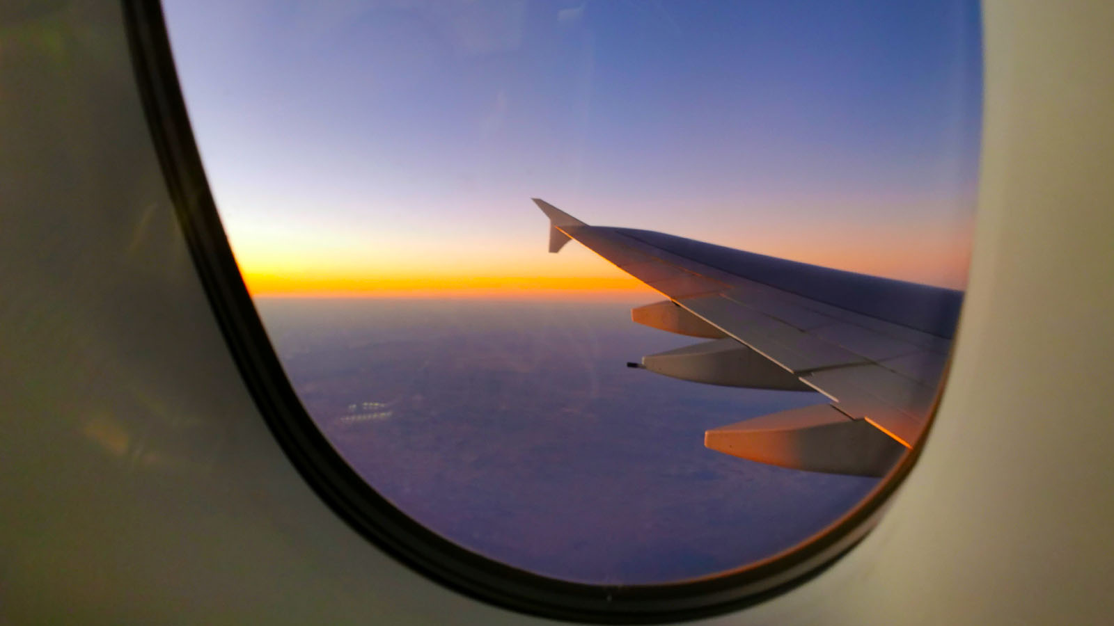 Looking out the window from Emirates Airbus A380 Business Class