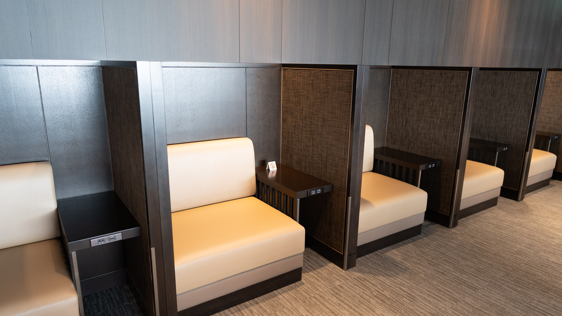 Japan Airlines First Class Lounge Tokyo Haneda work booths