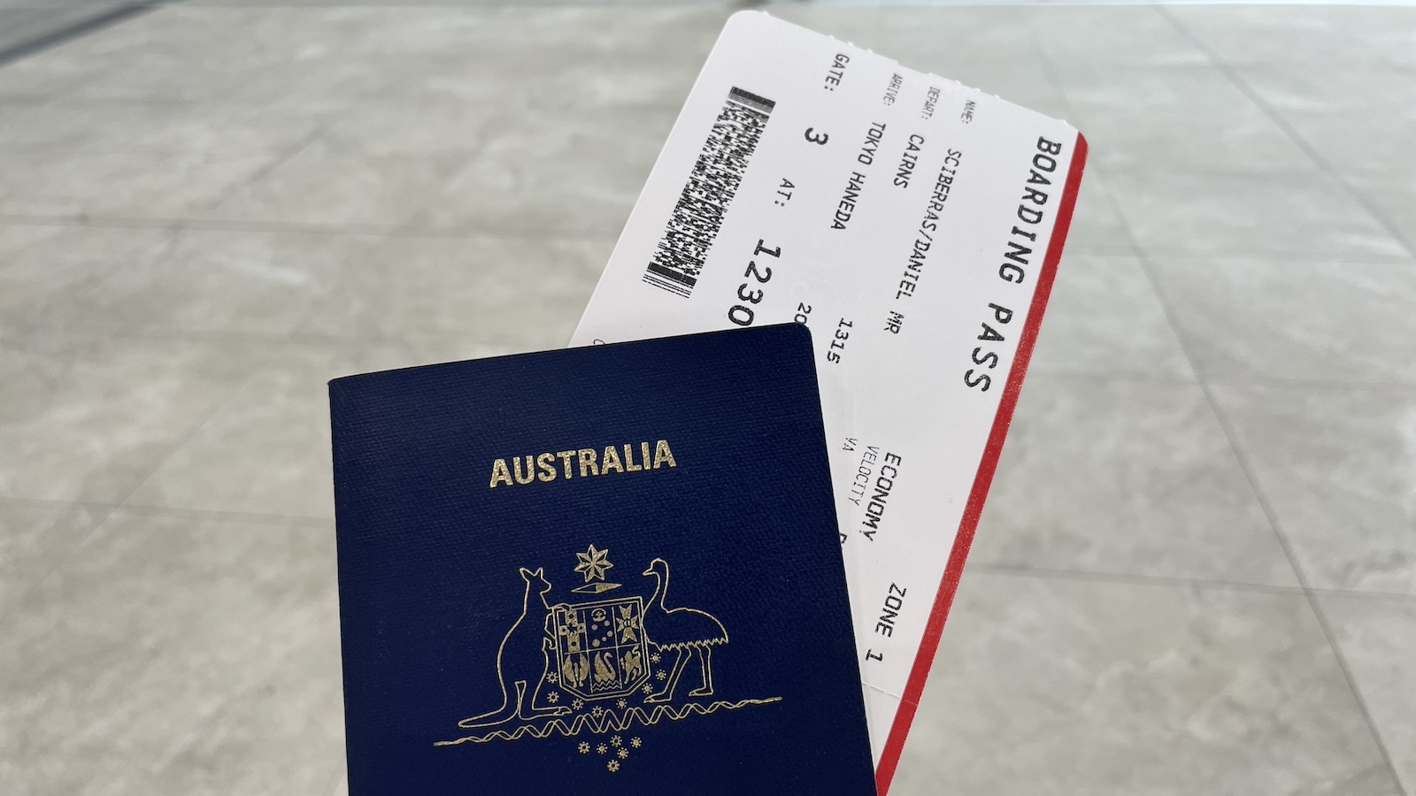 Virgin Australia Cairns Tokyo Haneda Flight Boarding Pass
