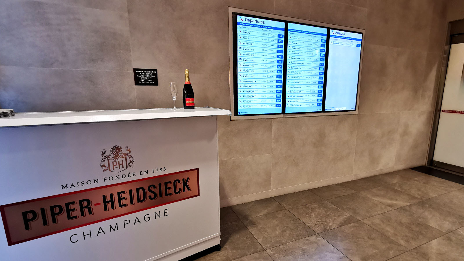Wine station in the American Airlines Flagship Lounge, Los Angeles