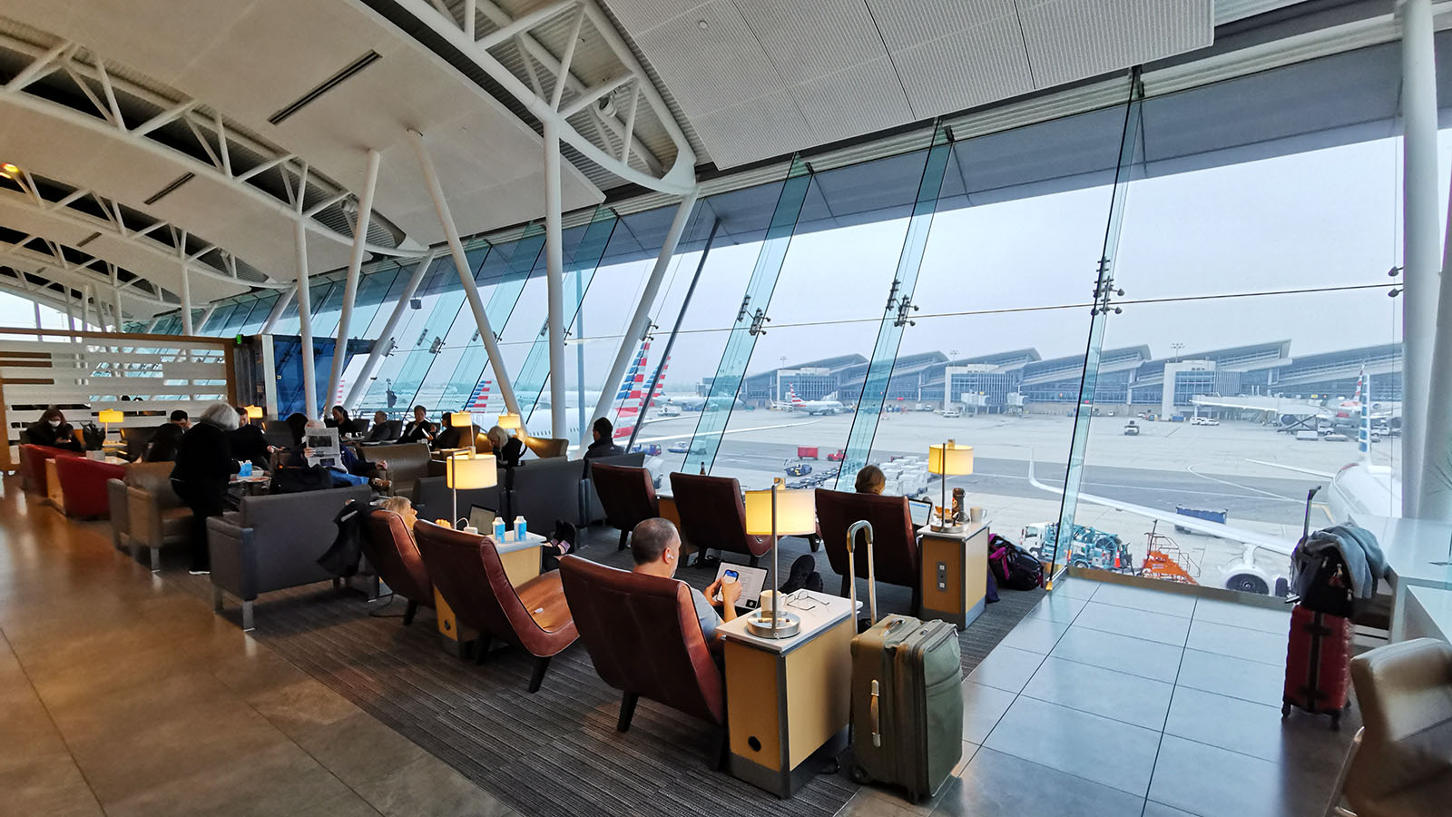 Main hall in the American Airlines Flagship Lounge, Los Angeles