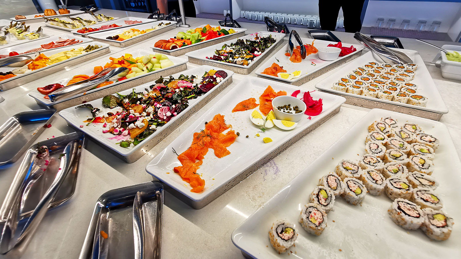 Sushi in the American Airlines Flagship Lounge, Los Angeles