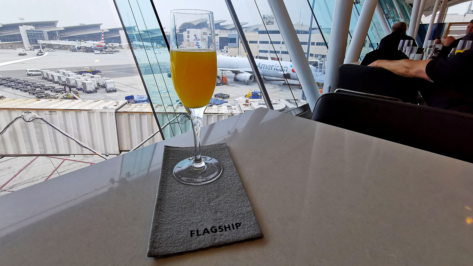 Cocktail in the American Airlines Flagship Lounge, Los Angeles