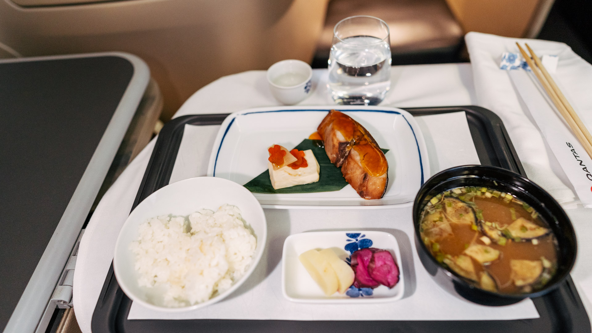 QF80 Business Class grilled fish