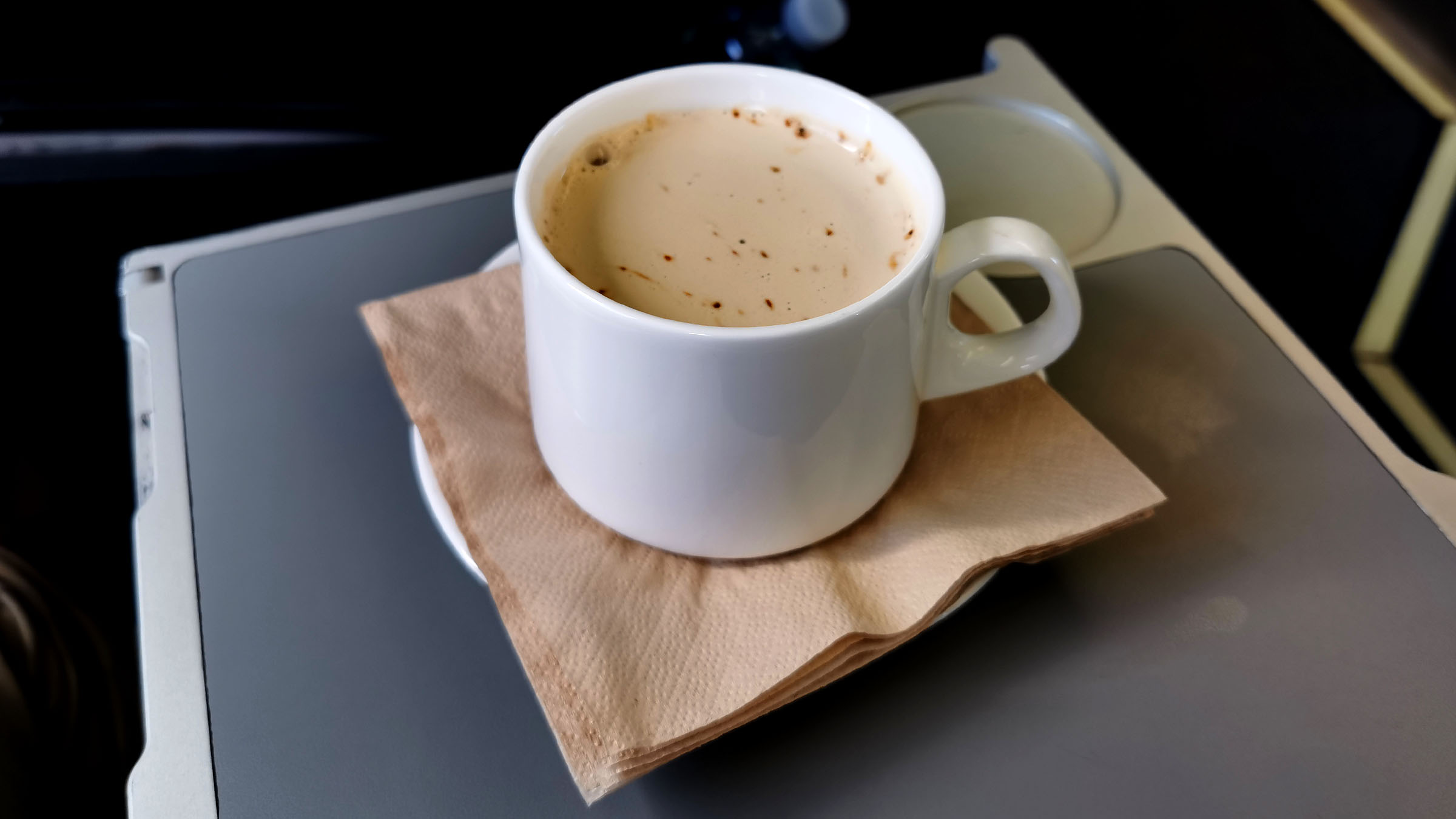 White coffee in QantasLink Embraer E190 Business