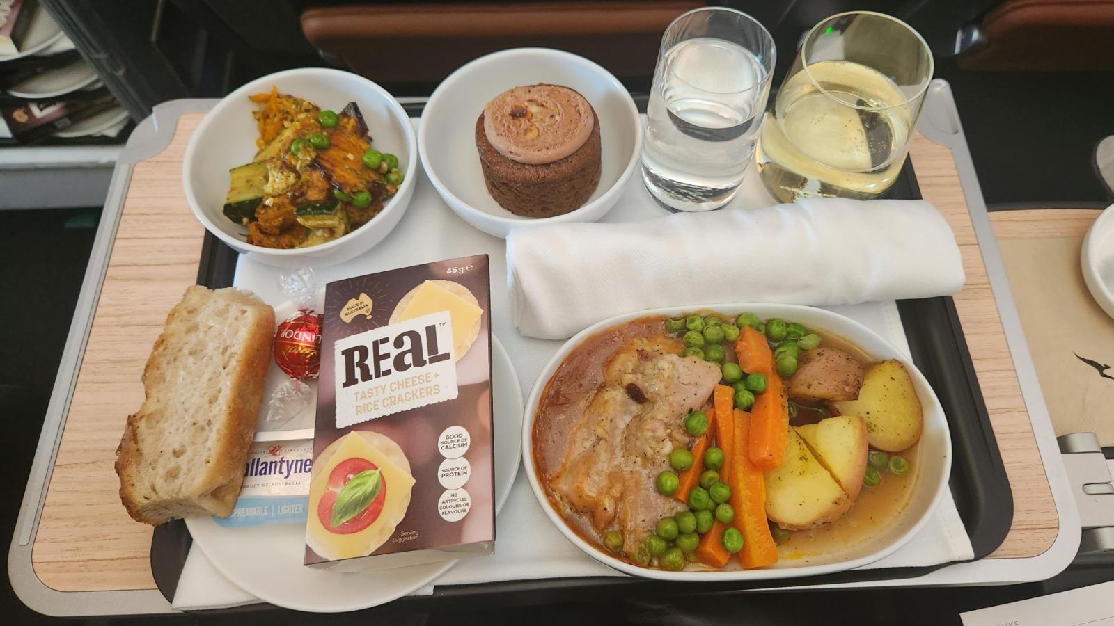 Dinner onboard QF9