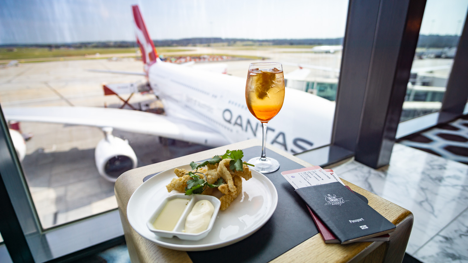 Salt and pepper squid flying Qantas First