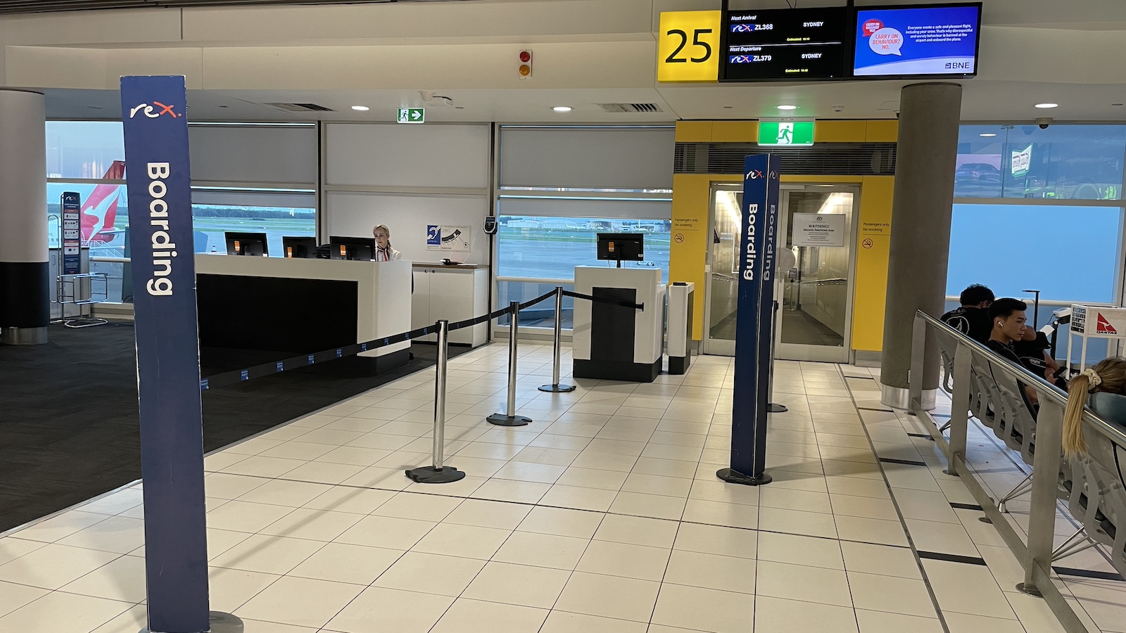 Rex Airlines Brisbane to Sydney Brisbane Airport Gate Boarding Signs Point Hacks