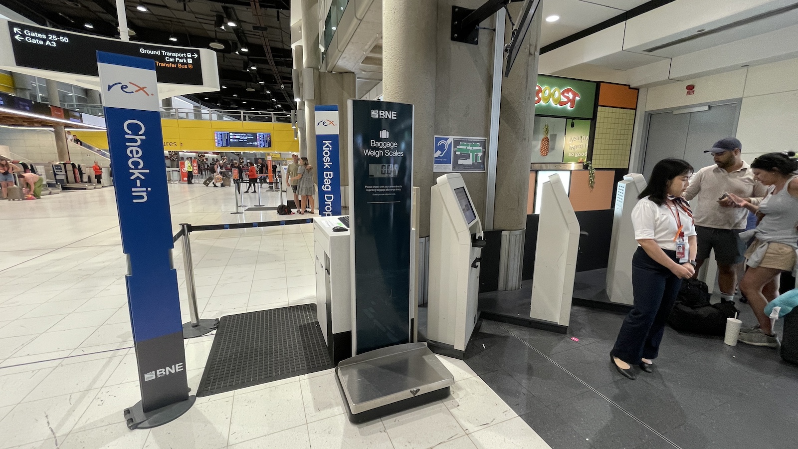 Rex Airlines Brisbane to Sydney Brisbane Airport Kiosk Bag Drop Check-in Point Hacks