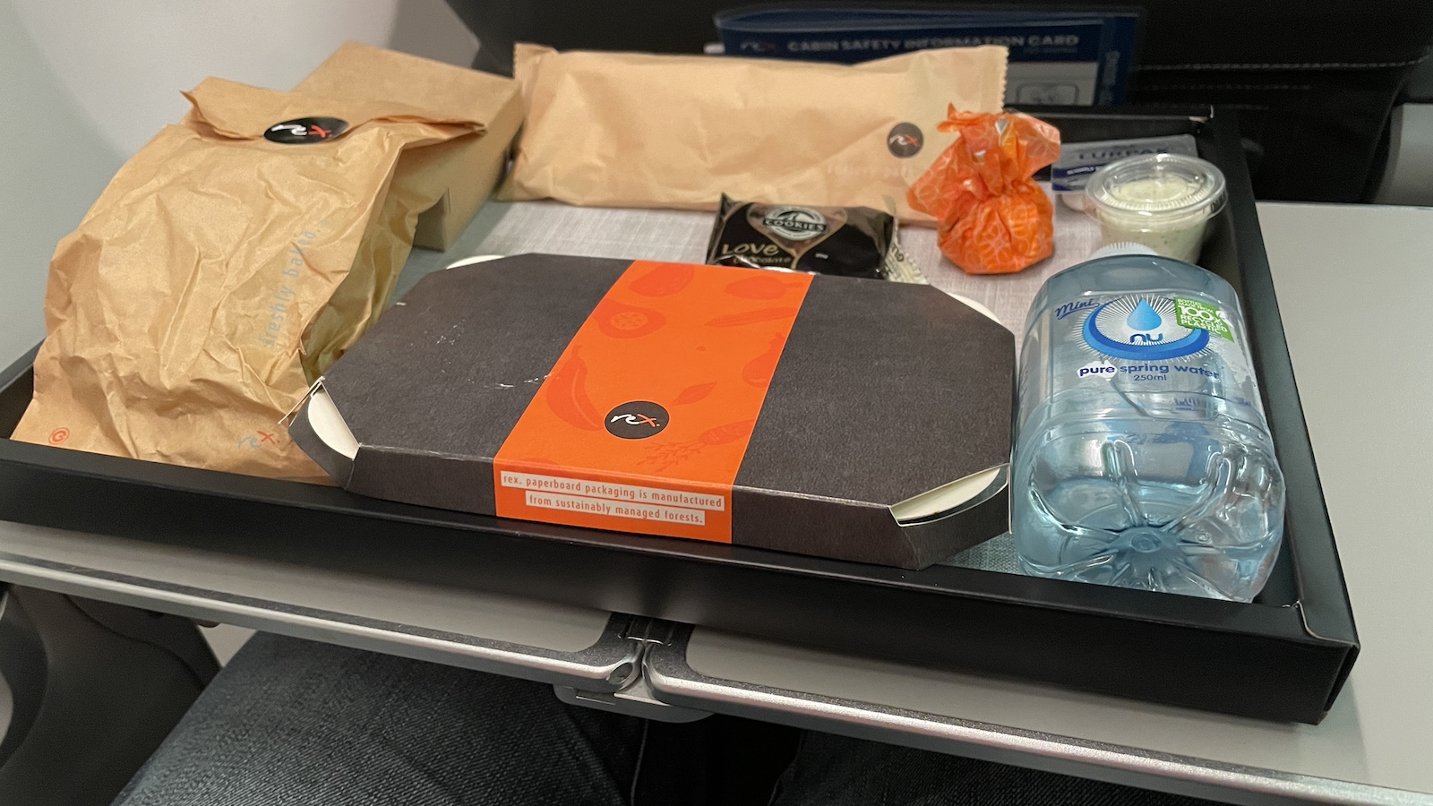 Rex Airlines Brisbane to Sydney Business Class Meal Paper Wrapped Point Hacks