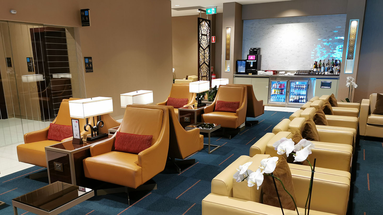 Seating in the Emirates Lounge, Melbourne