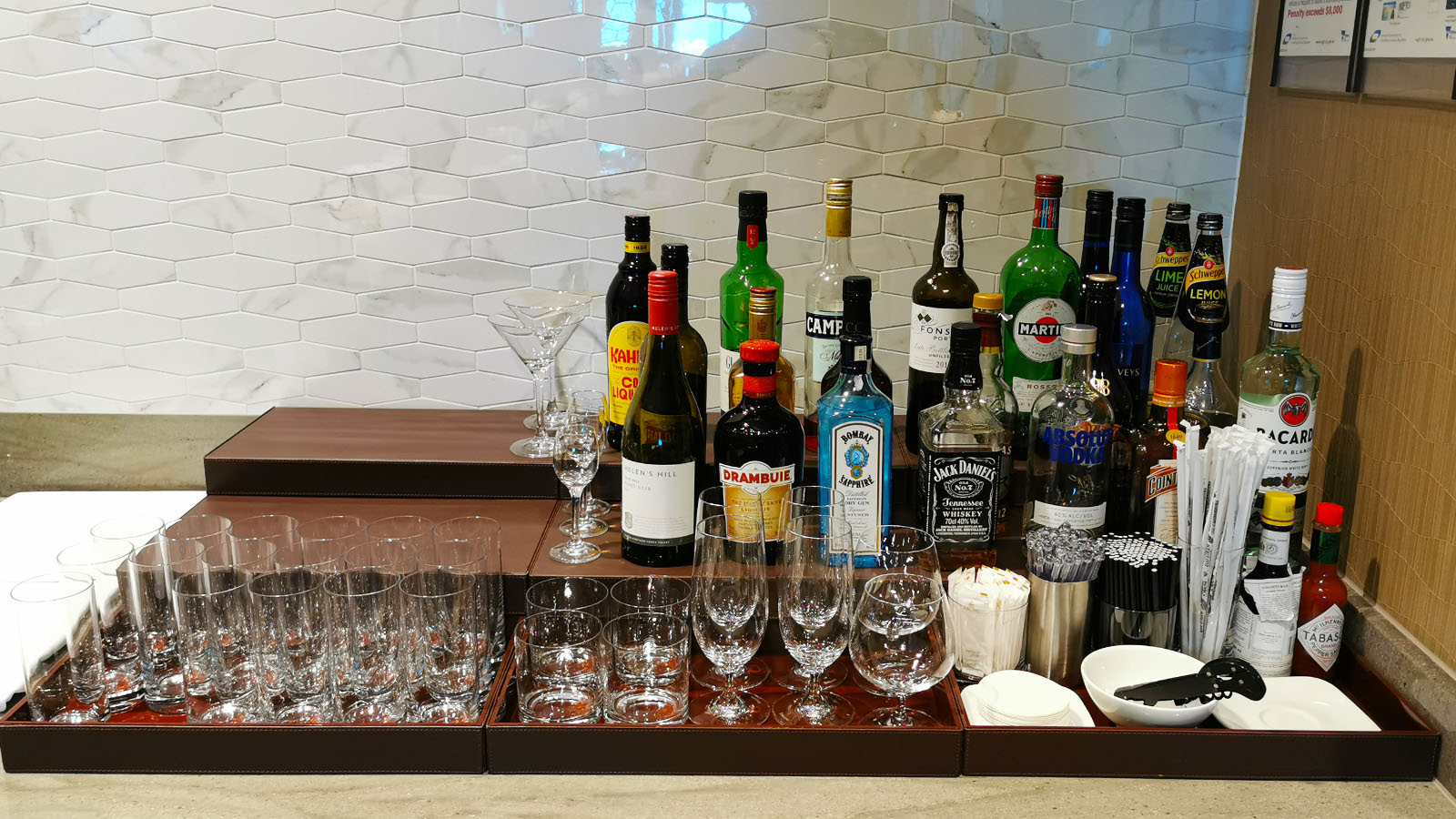 Liquor in the Emirates Lounge, Melbourne