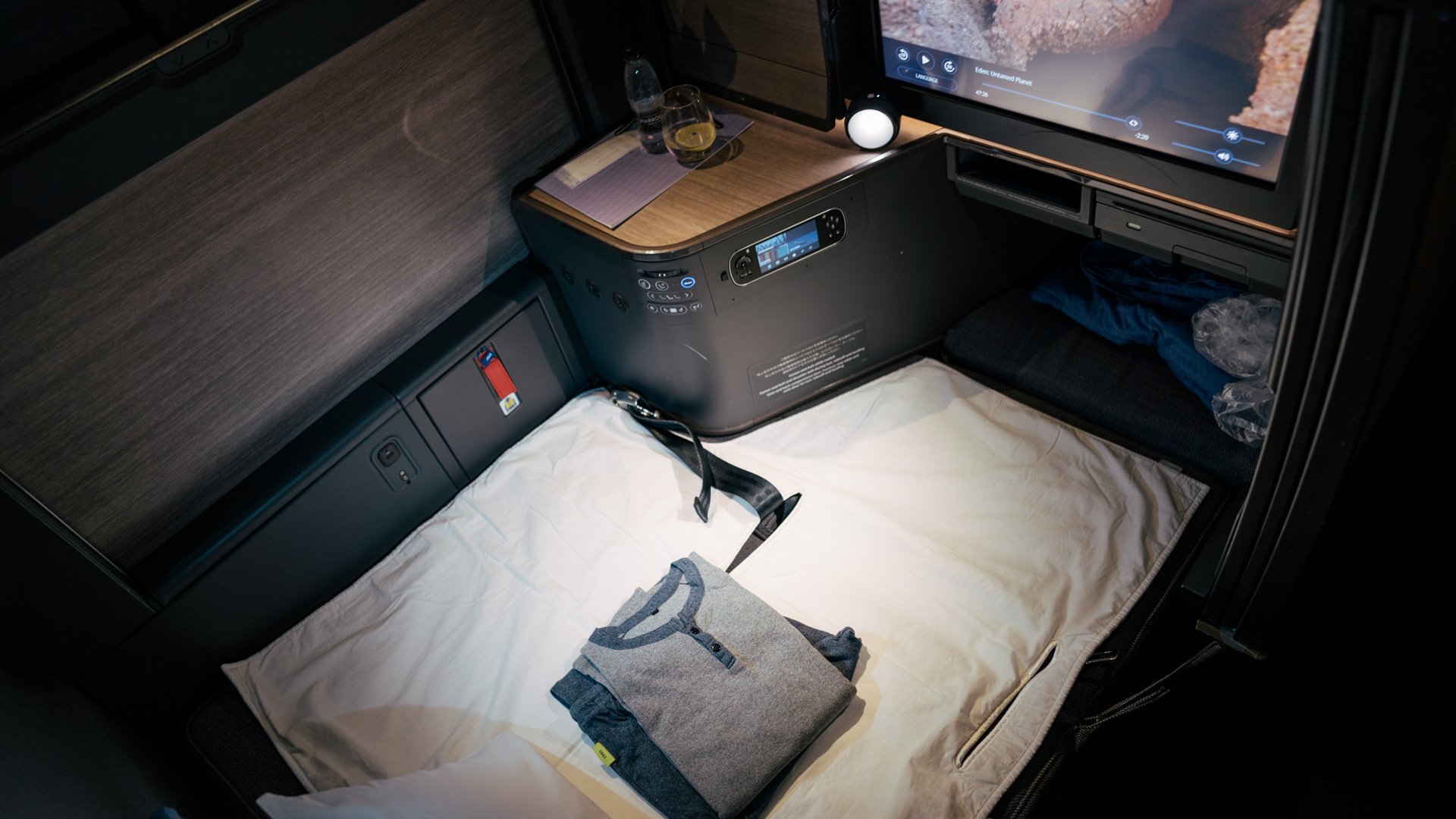 ANA Boeing 777 Business Class bed