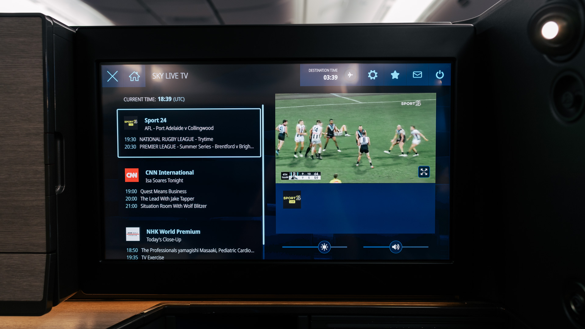 ANA Boeing 777 Business Class live sports