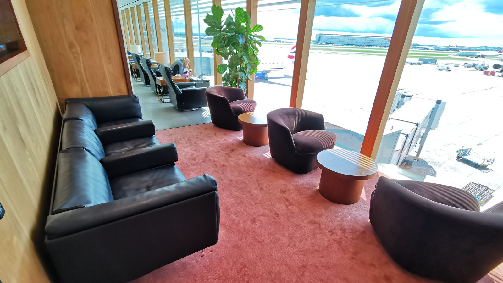 Sofas in the Cathay Pacific First Class Lounge, London Heathrow