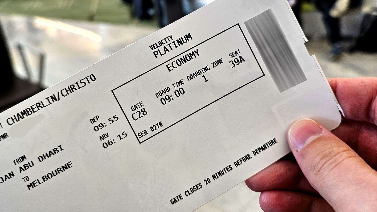 Platinum boarding pass on Etihad Airways