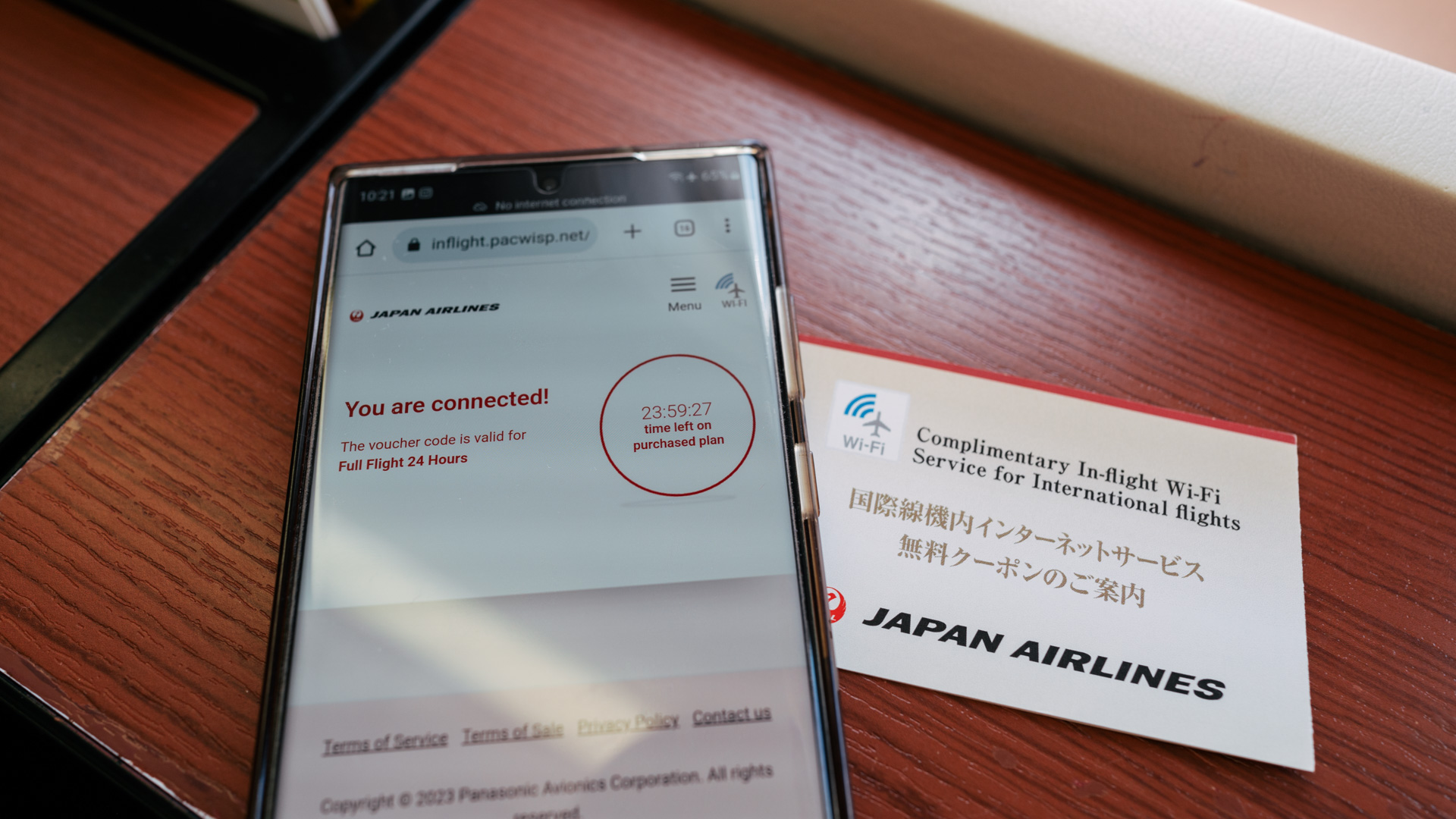 Japan Airlines Boeing 777 First Class Wi-Fi