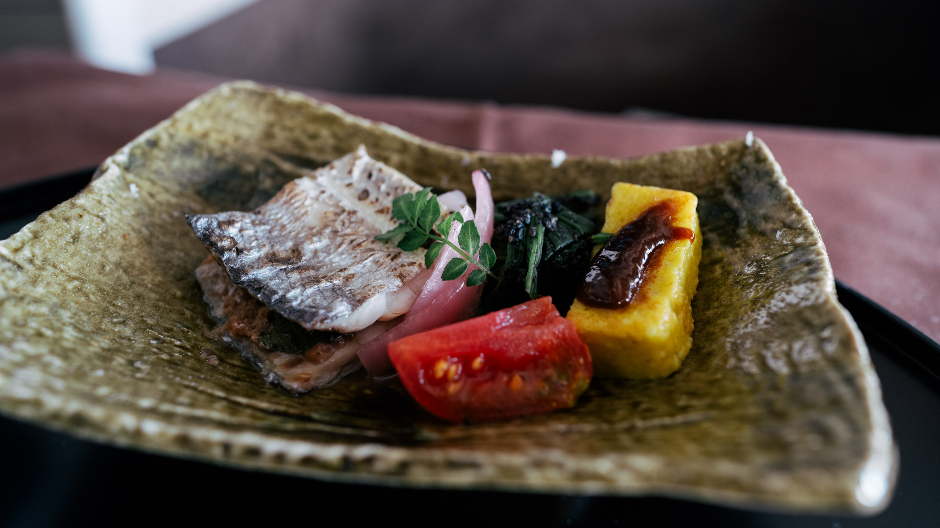 Japan Airlines Boeing 777 First Class grilled fish