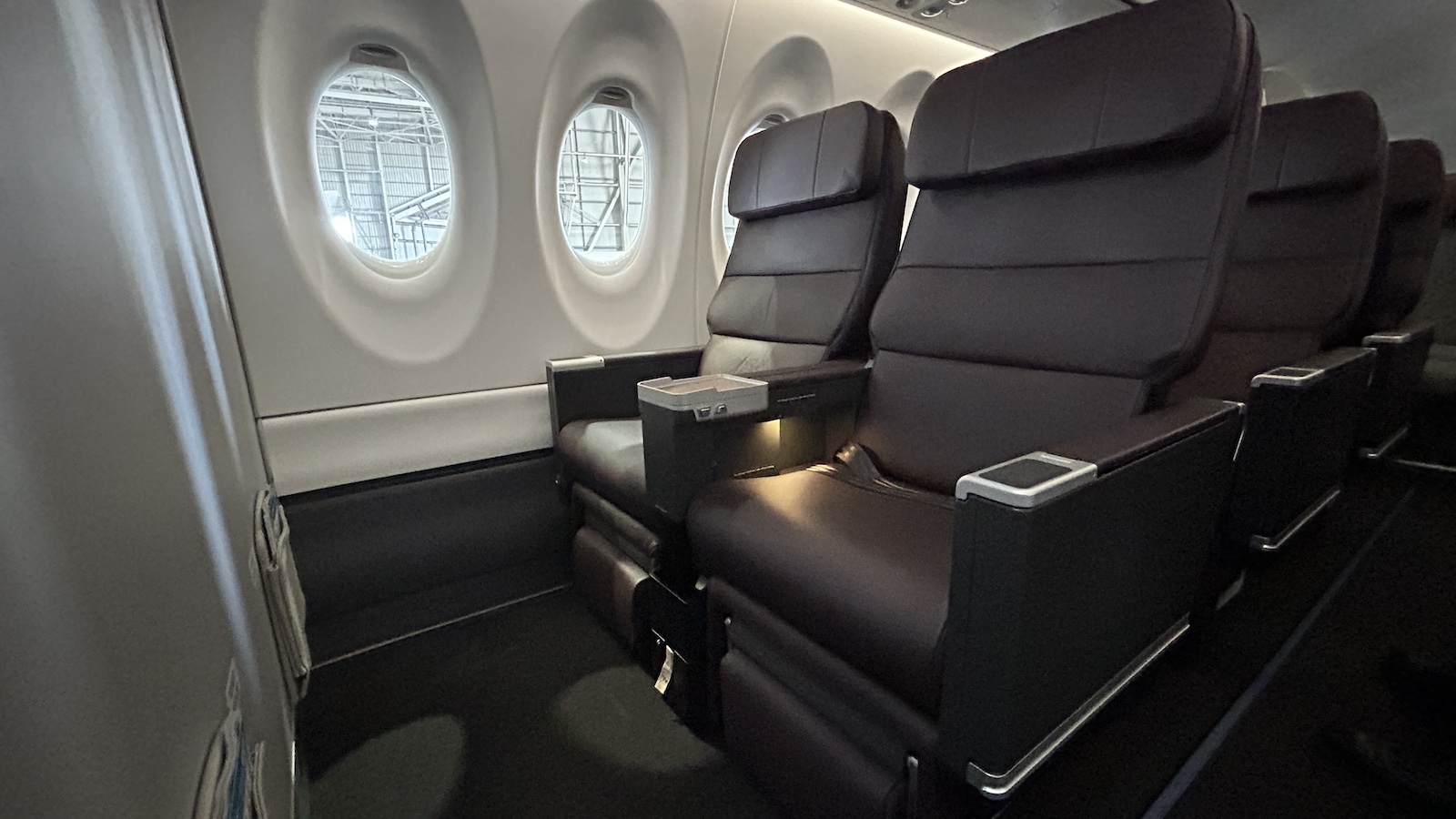 Qantaslink A220 Business Class Leather Seats Side Angle Point Hacks by Daniel Sciberras