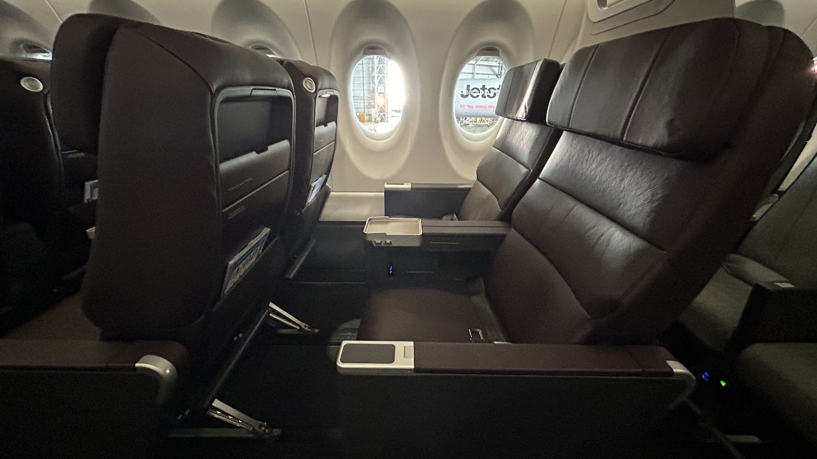Qantaslink A220 Business Class Leather Seats Side View Point Hacks by Daniel Sciberras