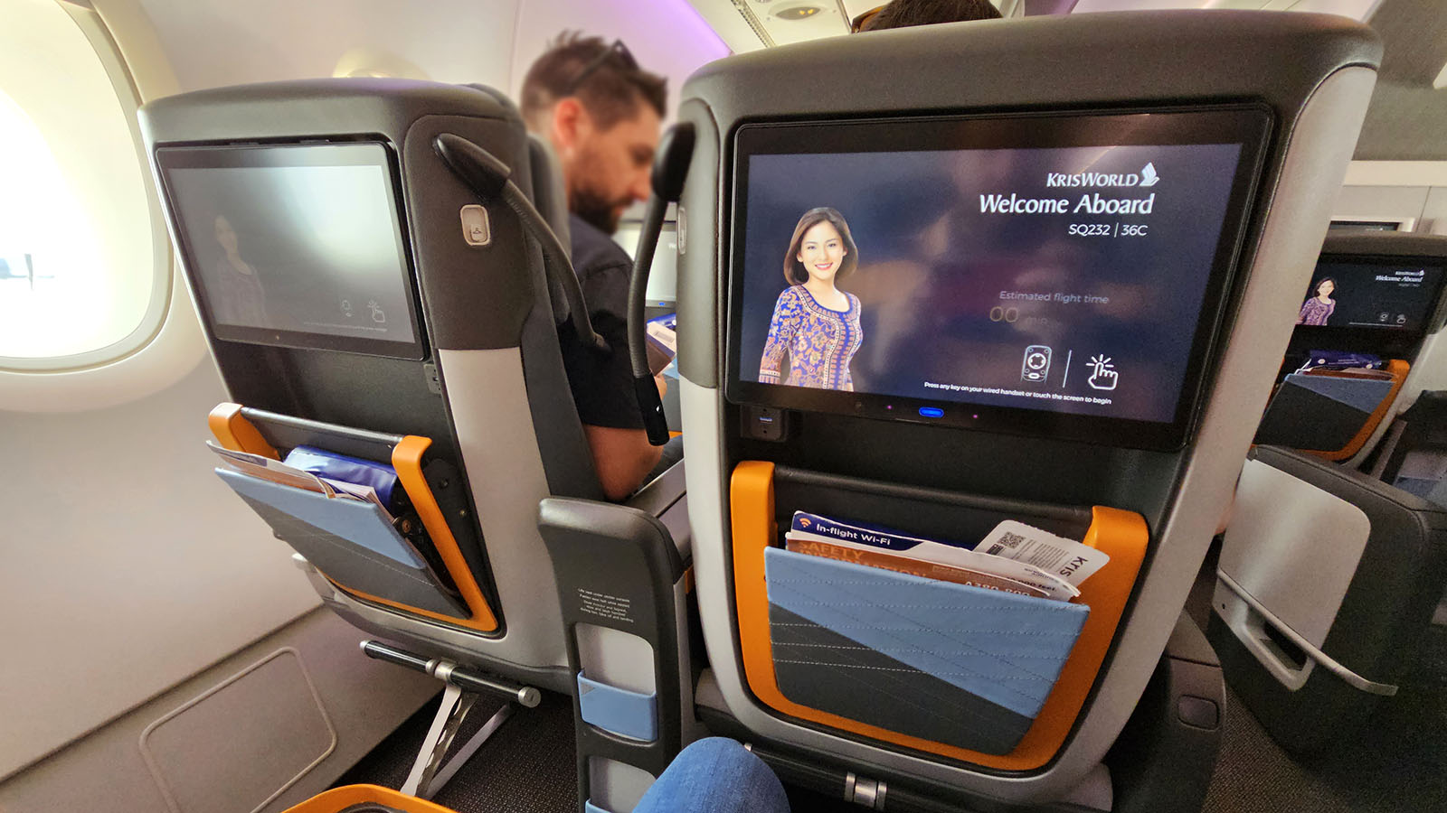TVs in Singapore Airlines Airbus A380 Premium Economy