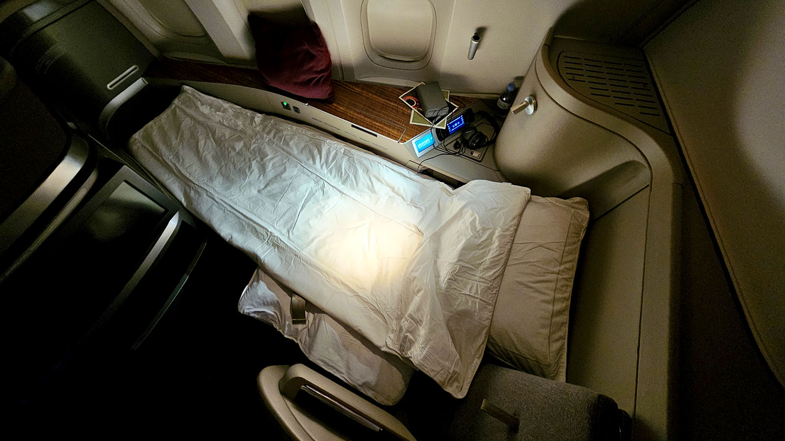 Mattress in Cathay Pacific First Class