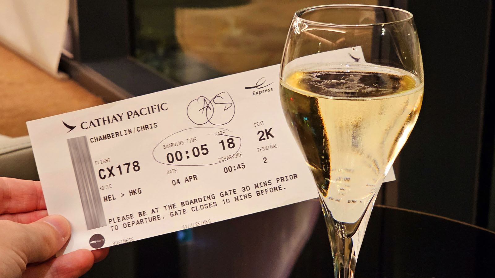 Cathay Pacific First Class boarding pass