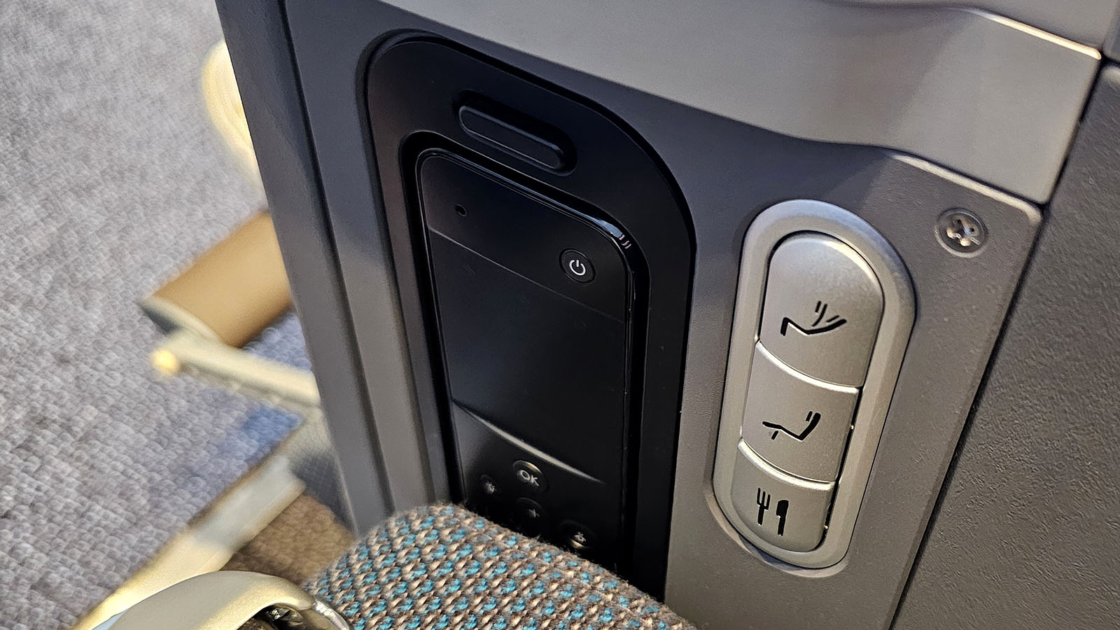 Buttons in Cathay Pacific's new Premium Economy