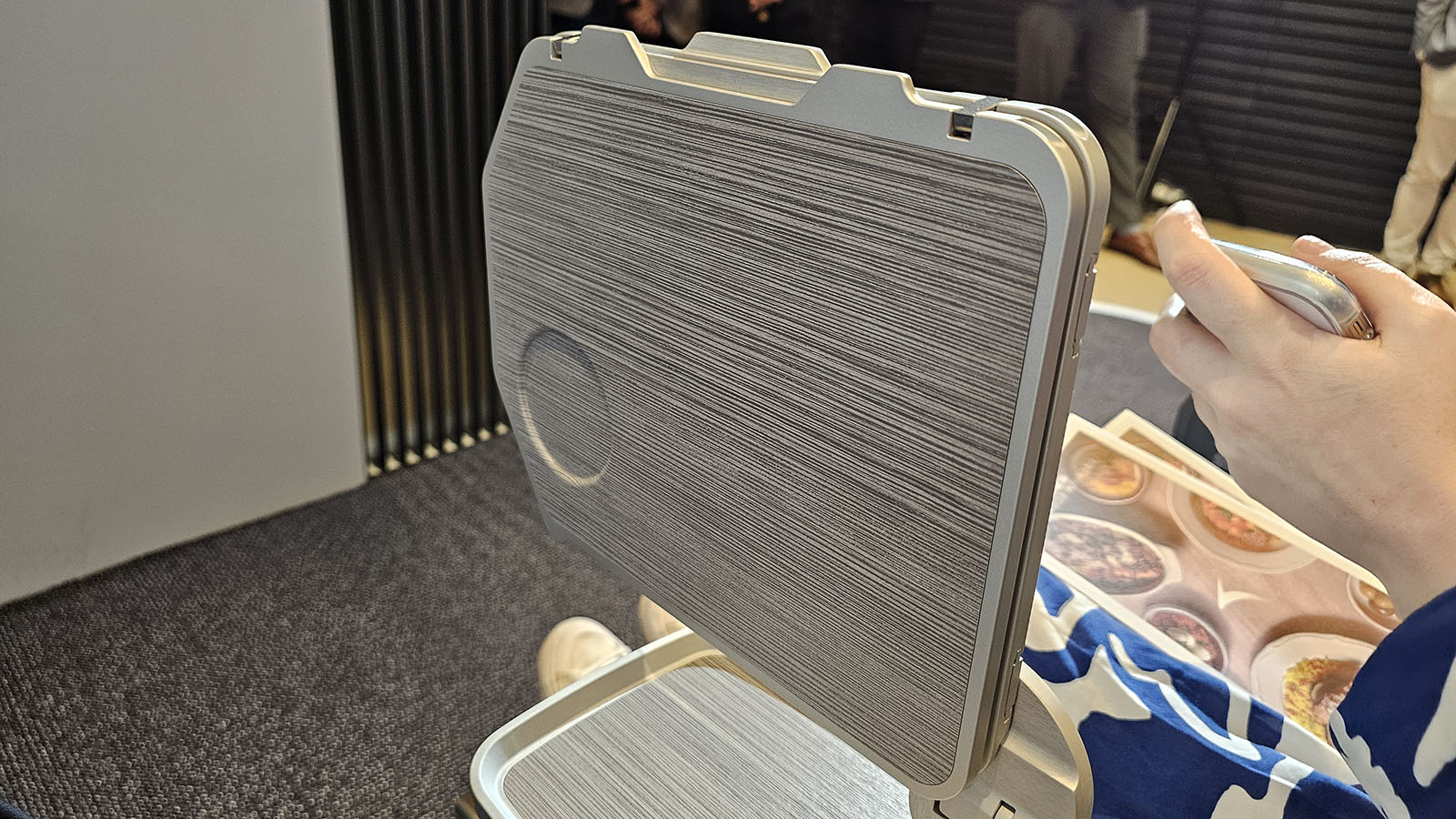 Meal tray deployed in Cathay Pacific's new Premium Economy