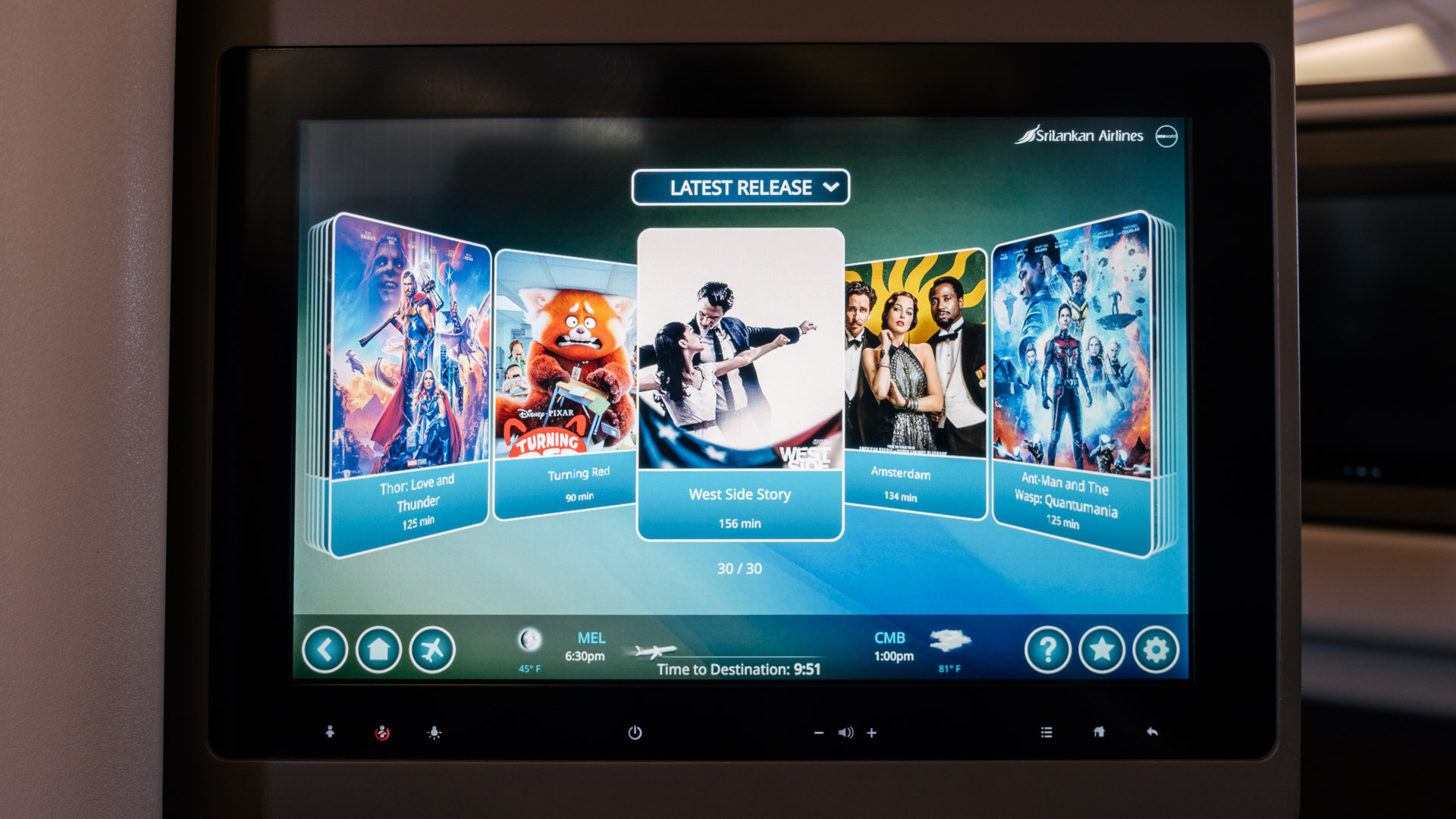 SriLankan Airbus A330 Business Class movies