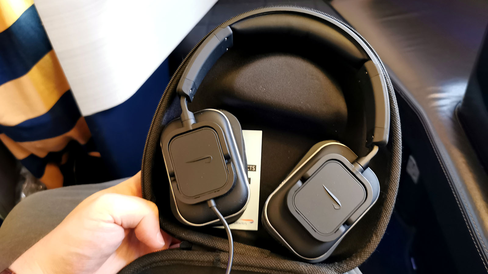 Over-ear headphones in British Airways First