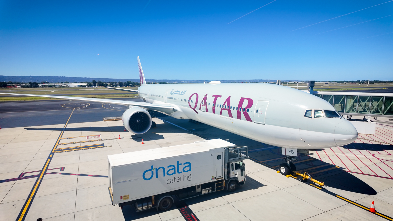 Qatar Airways plane at Adelaide Airport