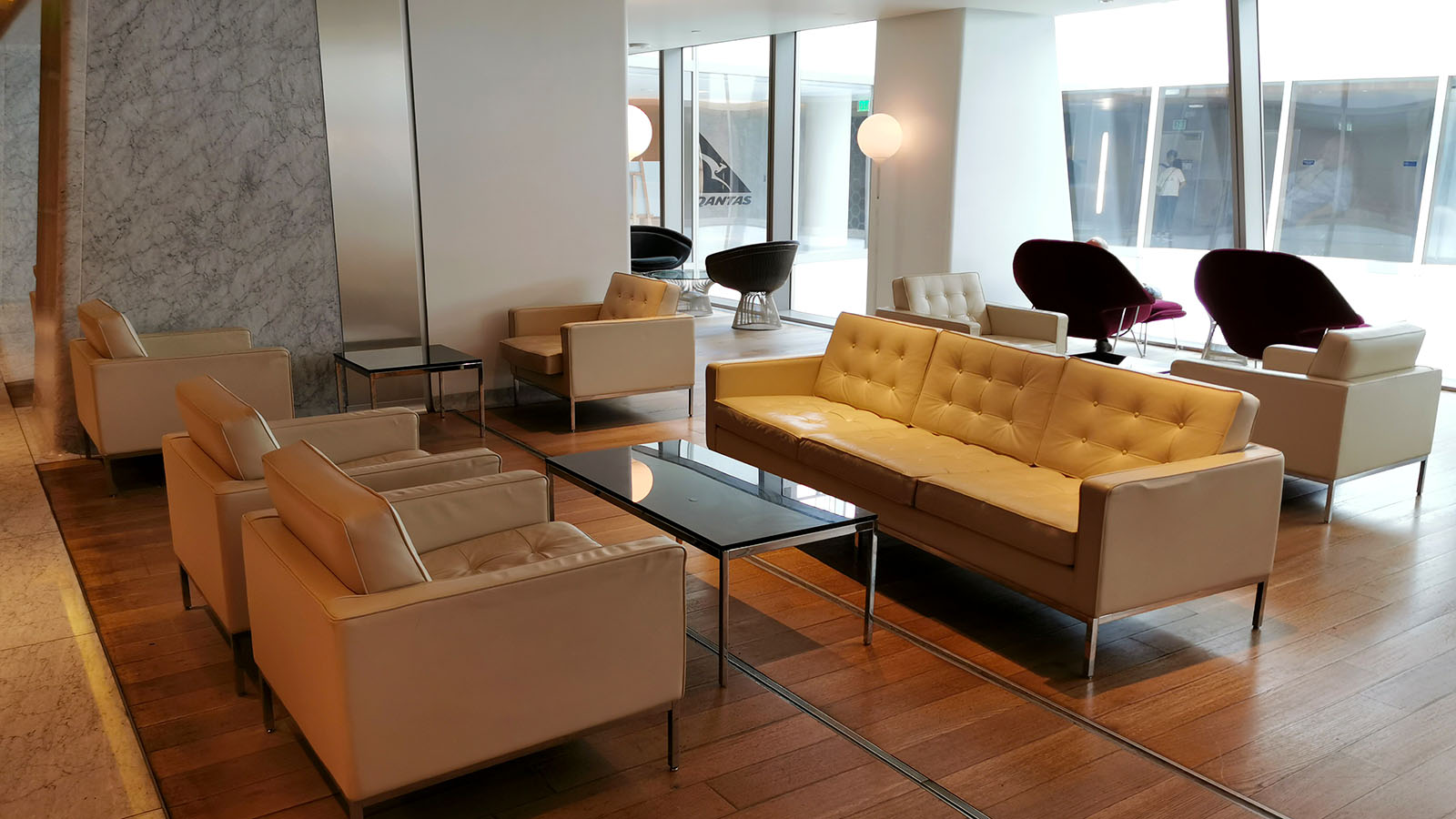 Sofas in the Qantas International First Lounge, Los Angeles