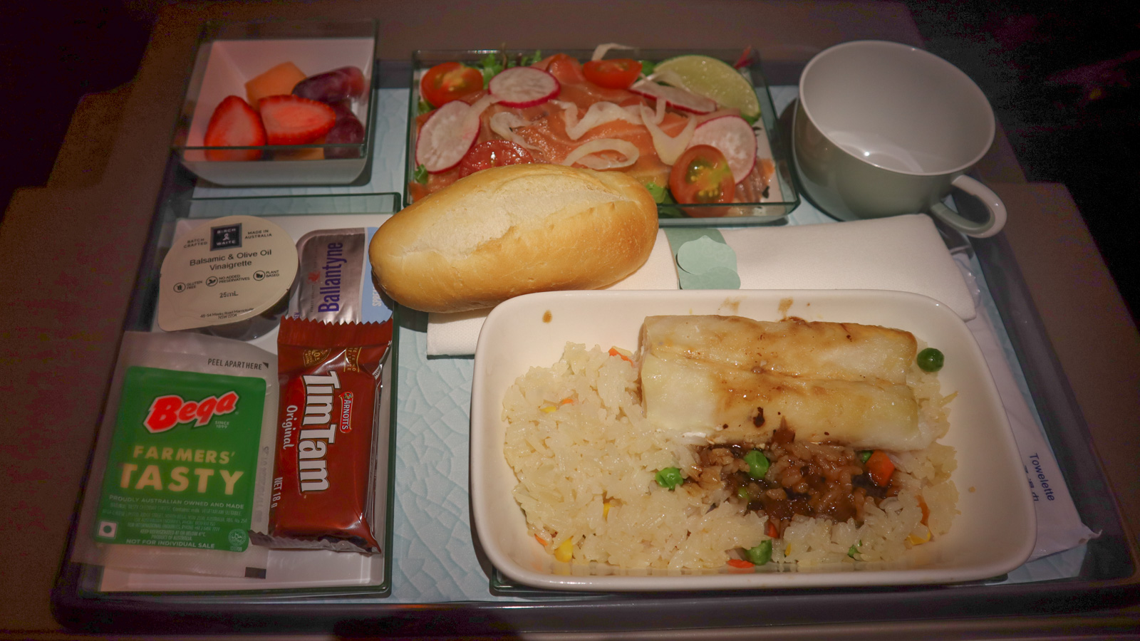 China Airlines Premium Economy Class dinner MEL-TPE