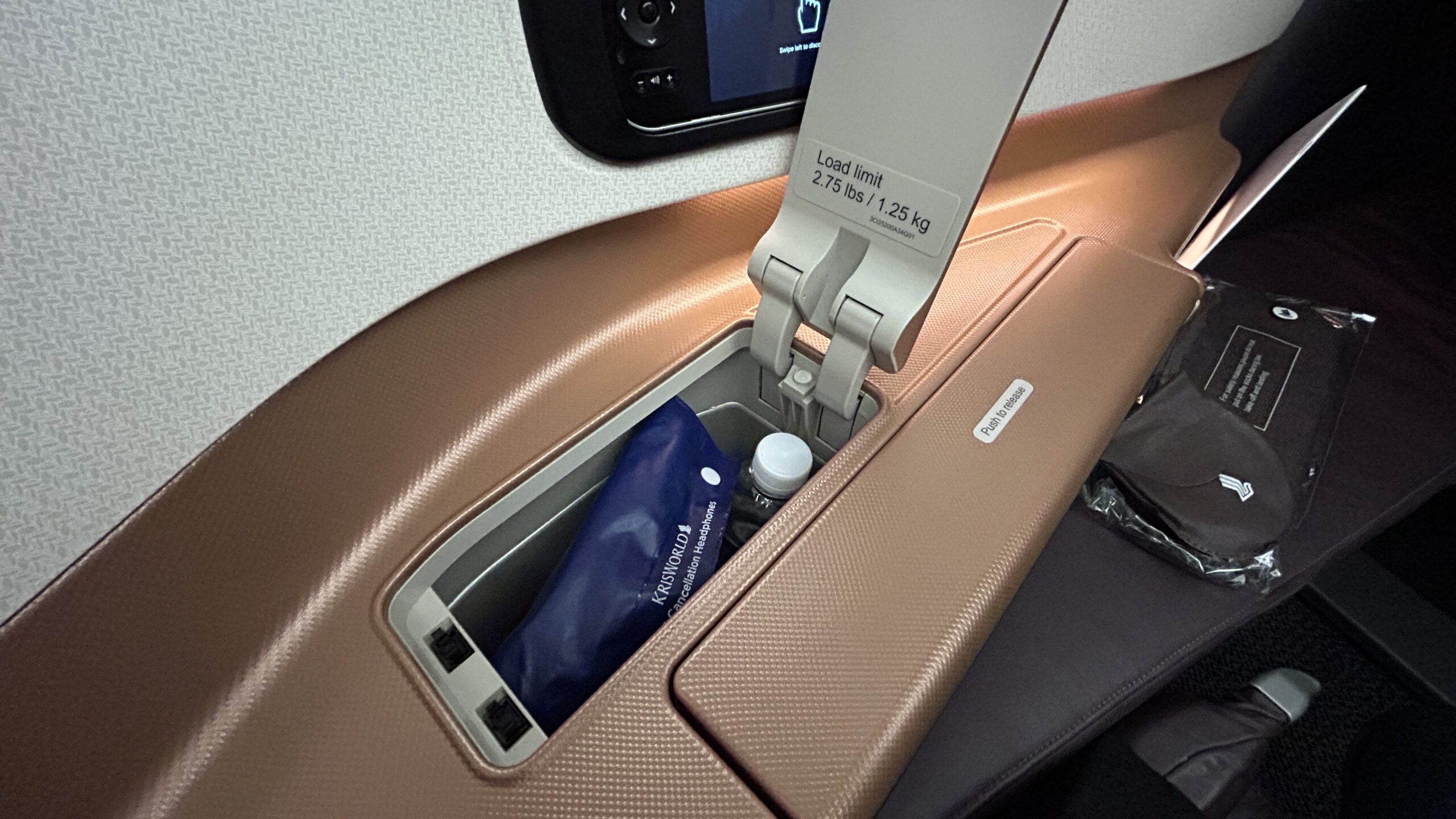 Singapore Airlines A350 Business Class Singapore to Brussels Headset Water Point Hacks by Daniel Sciberras