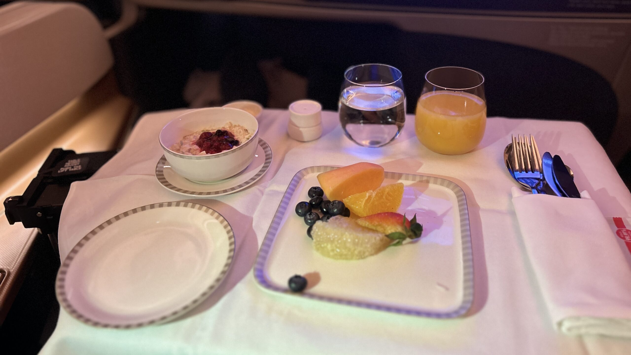 Singapore Airlines A350 Business Class Singapore to Brussels Fruit Plate Point Hacks by Daniel Sciberras