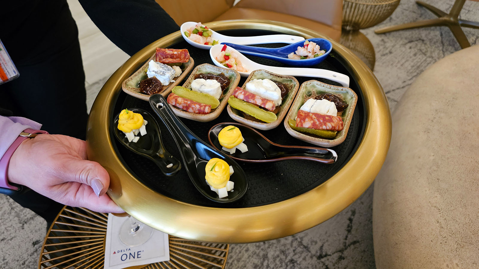 Tray snacks for Delta One at LAX