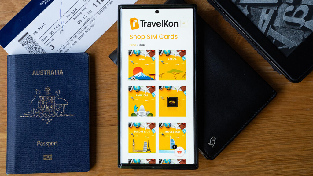 TravelKon website on phone