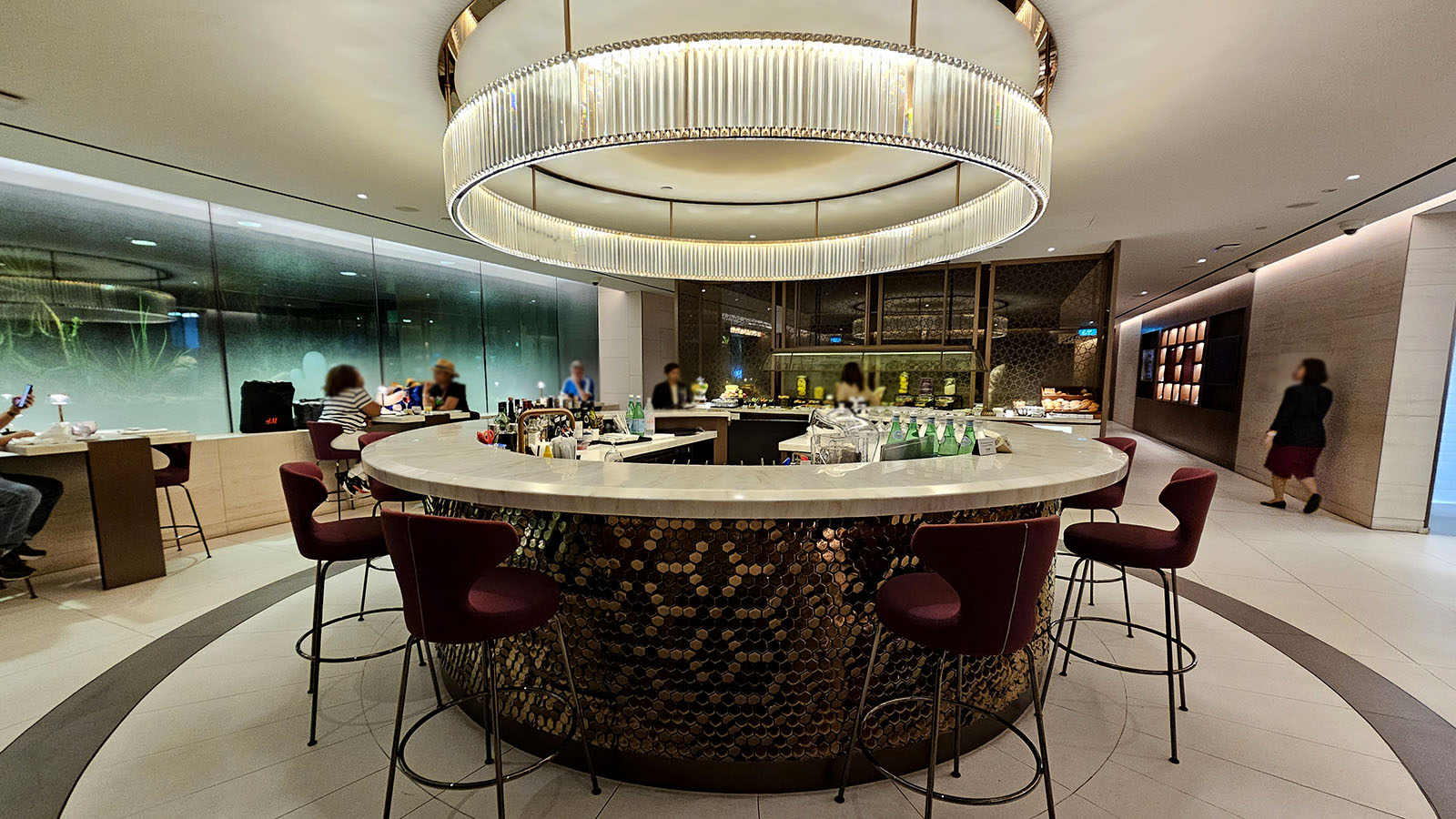 Counter in the Qatar Airways Premium Lounge, Singapore