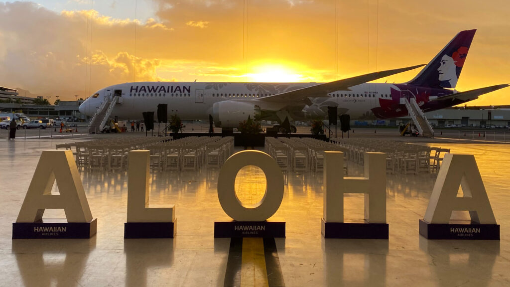 Hawaiian Airlines' premium Boeing 787 jet