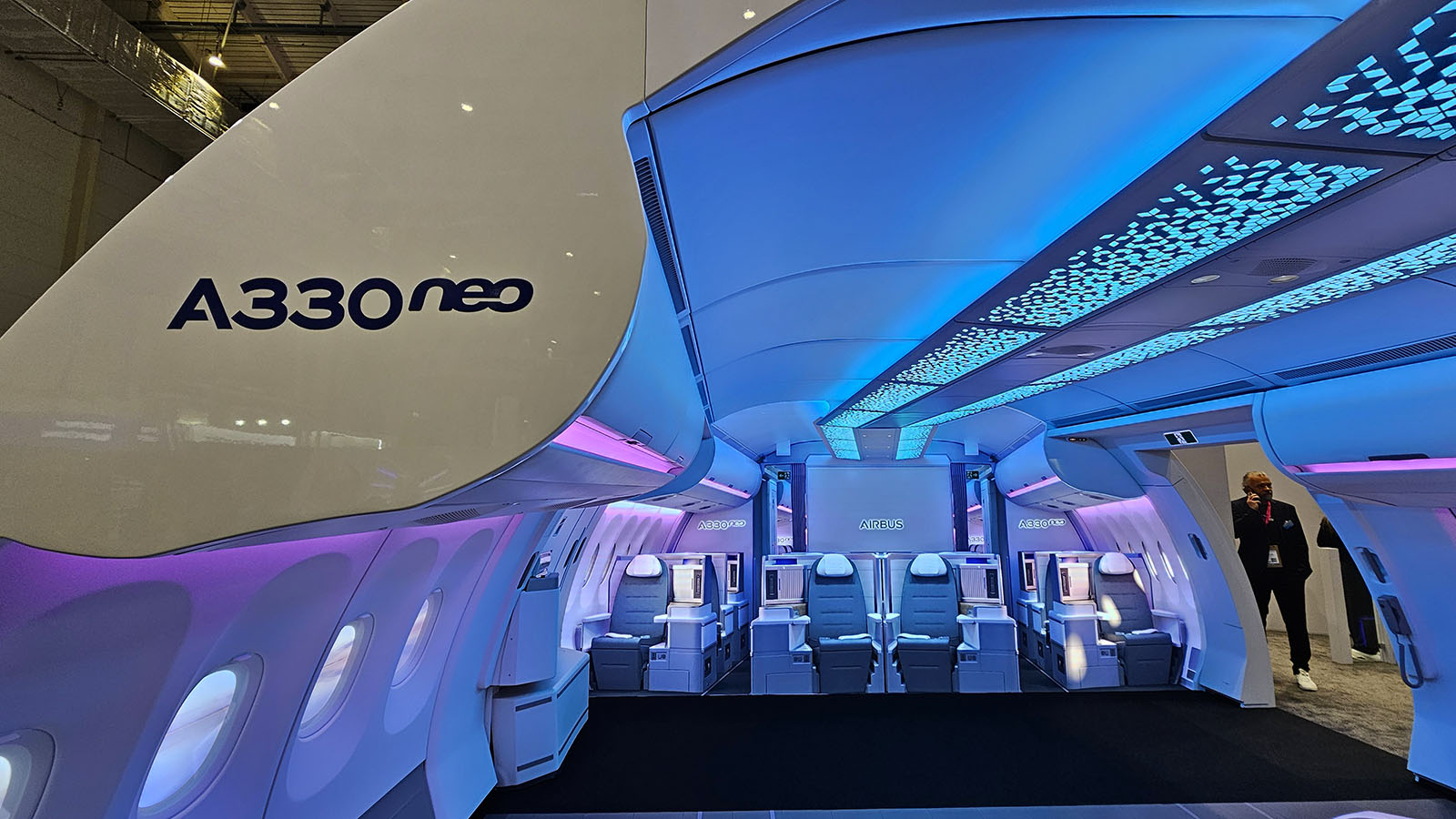 Passenger cabin of updated Airbus A330neo
