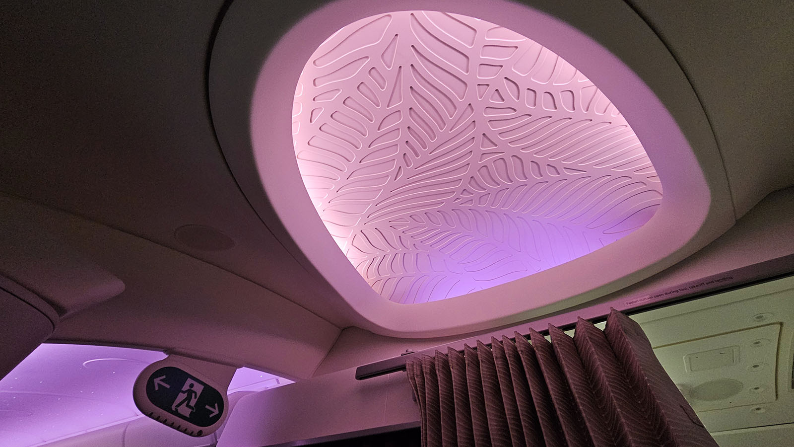 Cool lighting in Hawaiian Airlines Leihōkū Suites