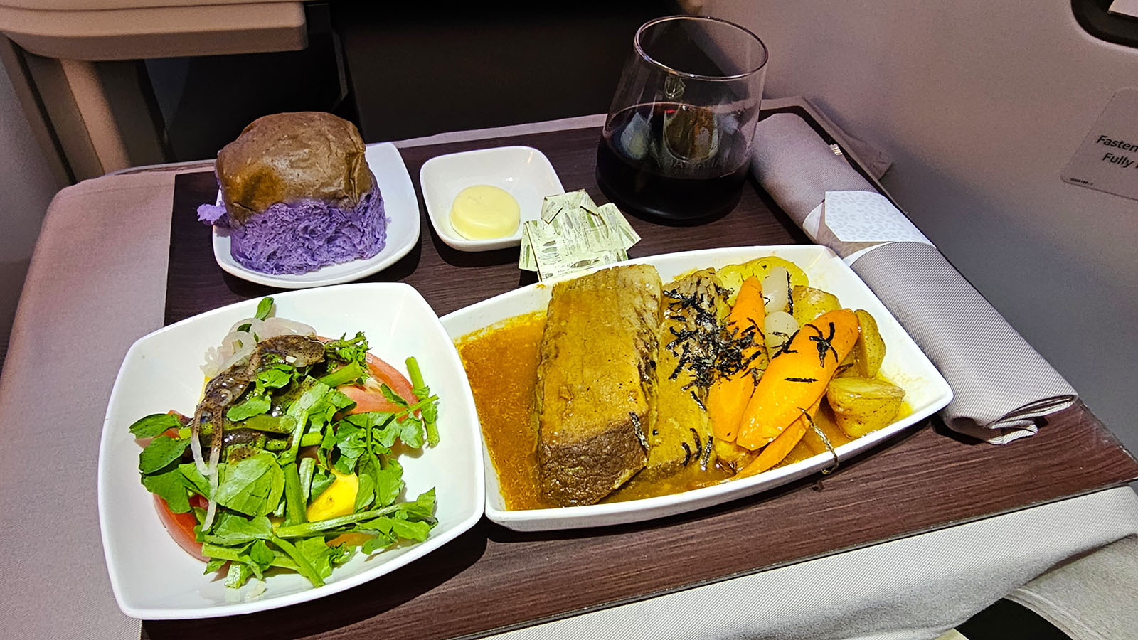 Braised beef in Hawaiian Airlines Leihōkū Suites