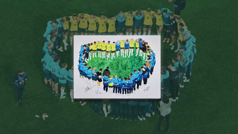 Qantas CommBank Matildas charity artwork auction