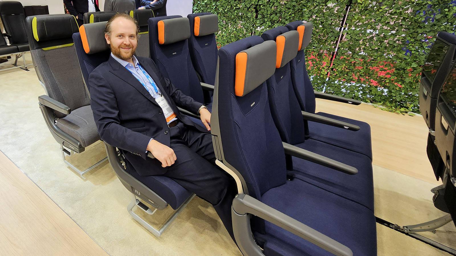 Chris Chamberlin samples Qantas' Project Sunrise Economy seat