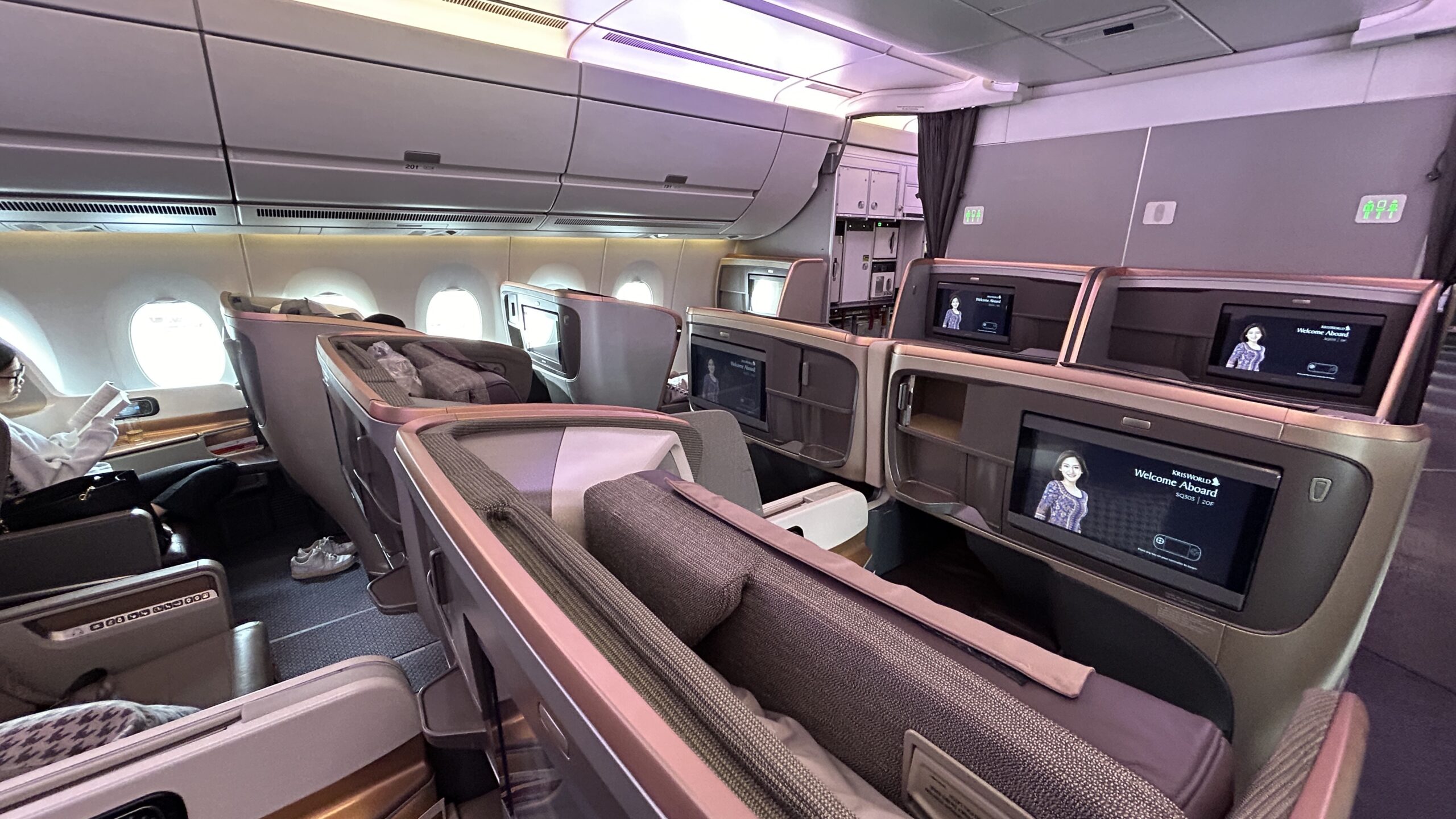 Singapore Airlines A350 Business Class Singapore to Brussels Suites Rear View Cabin Point Hacks by Daniel Sciberras