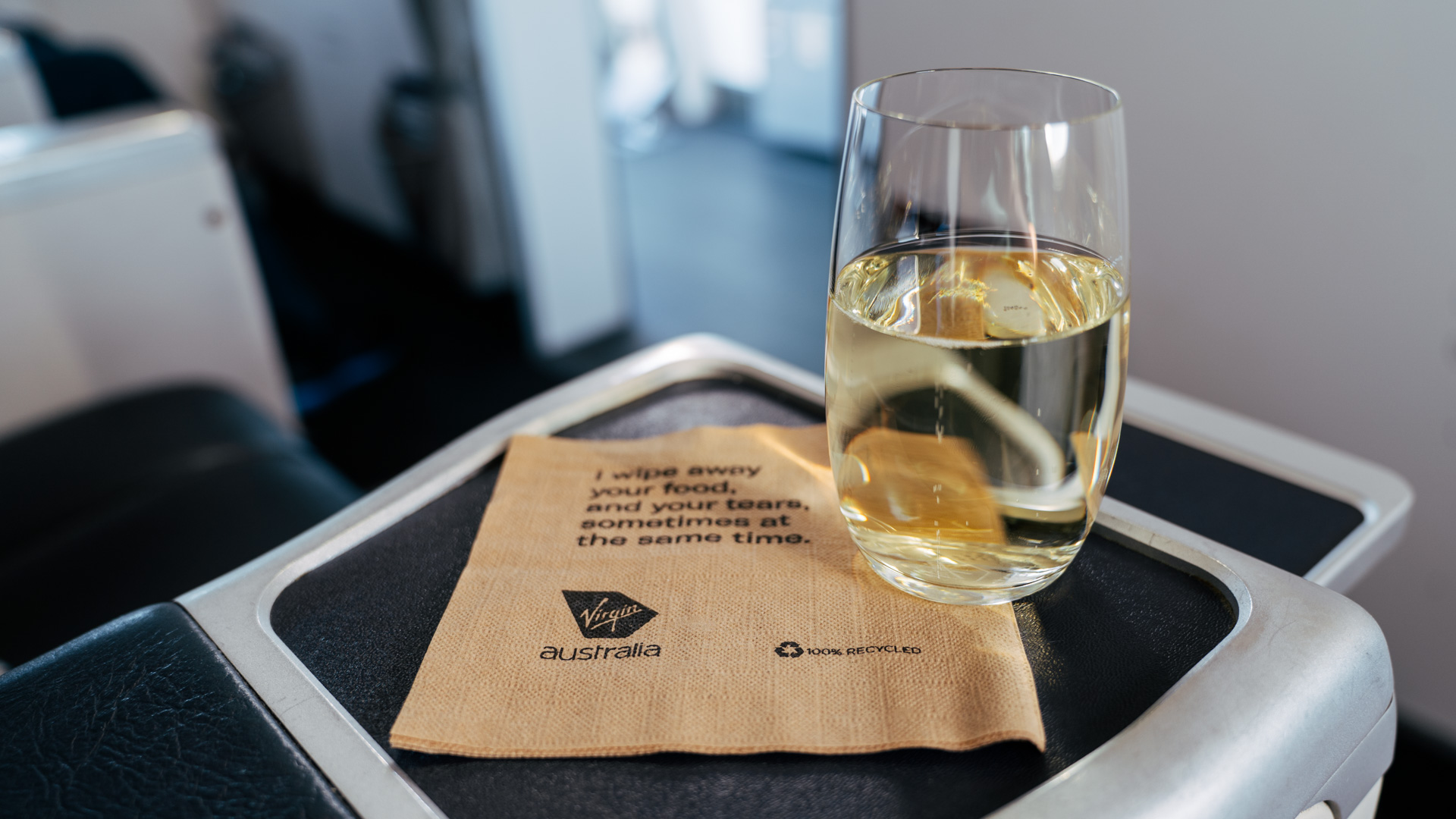 Virgin Australia 737 Business Class sparkling wine