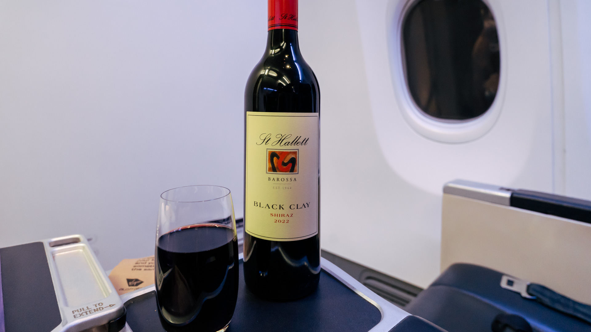 Virgin Australia 737 Business Class red wine