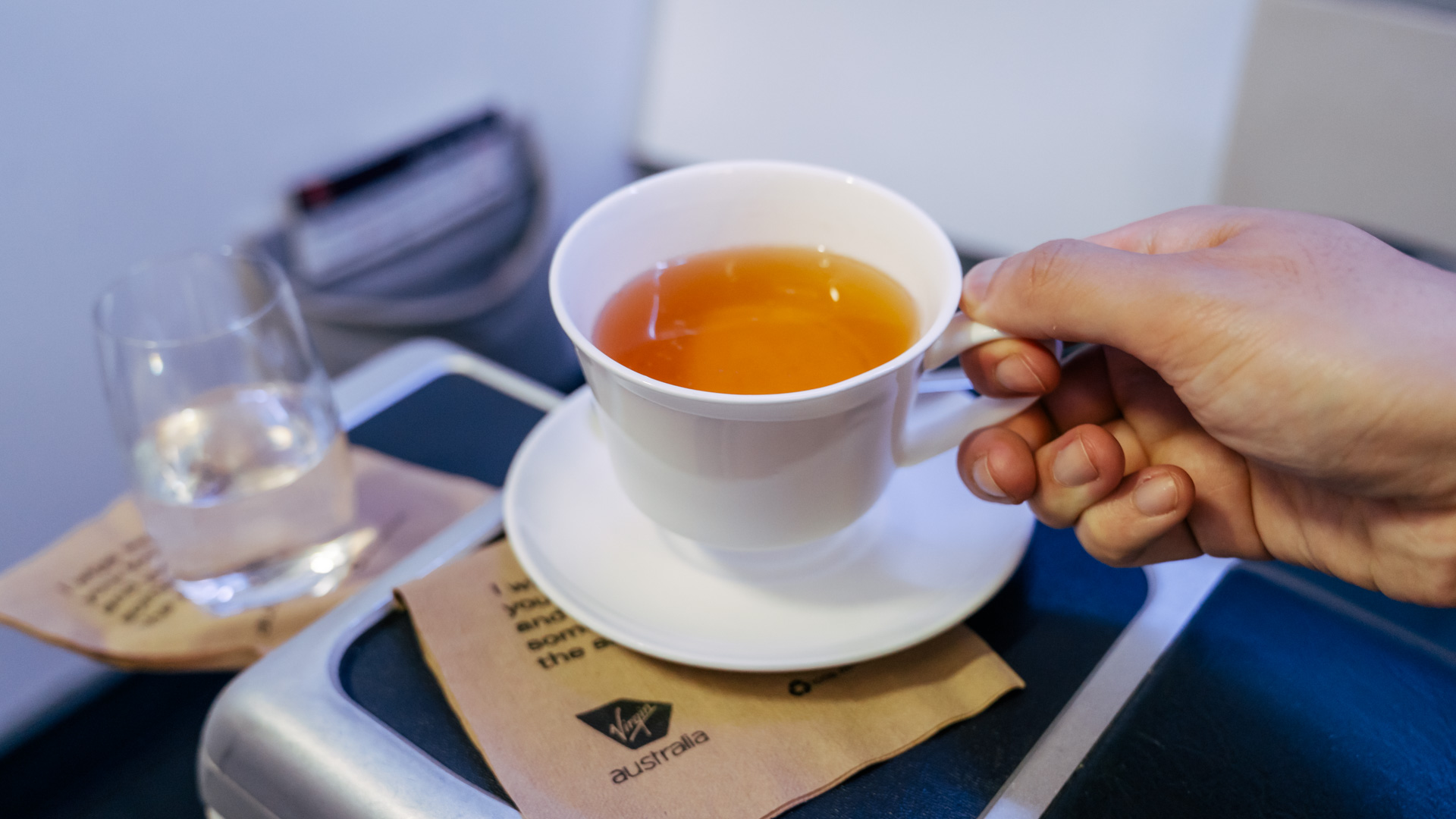 Virgin Australia 737 Business Class jasmine tea