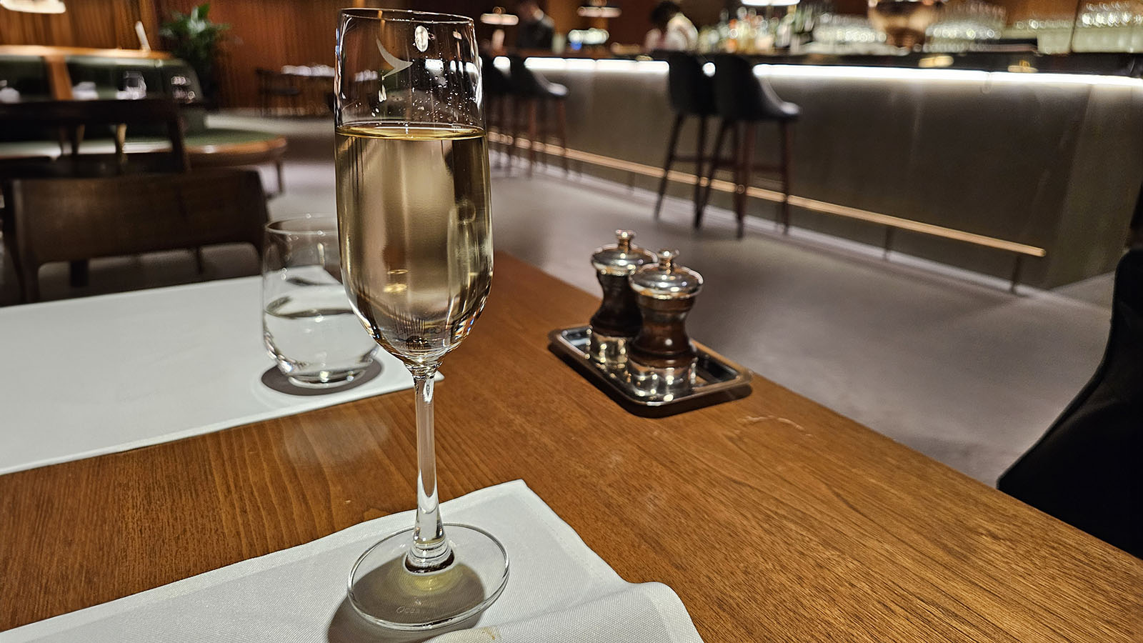 Wine in Cathay Pacific's The Pier First Class lounge